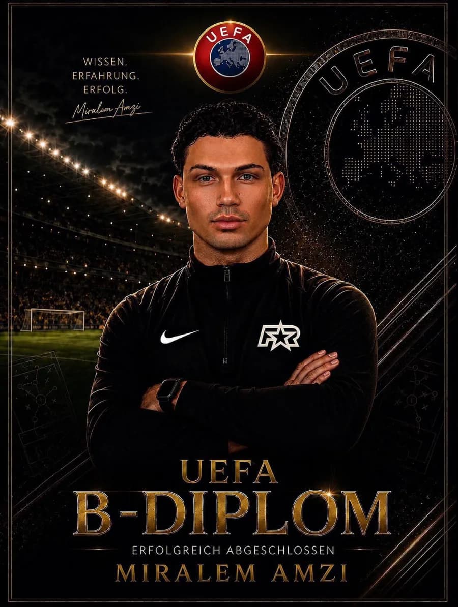 Grafik zum abgeschlossenen UEFA-B-Diplom von Miralem Amzi